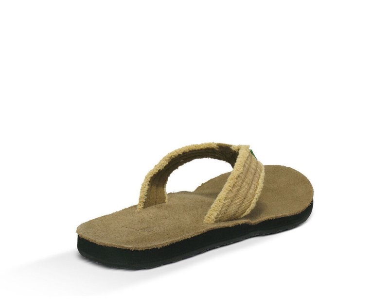 Sanuk Fraid Not Big & Tall Men's Flip Flops Khaki | Canada 252XYU